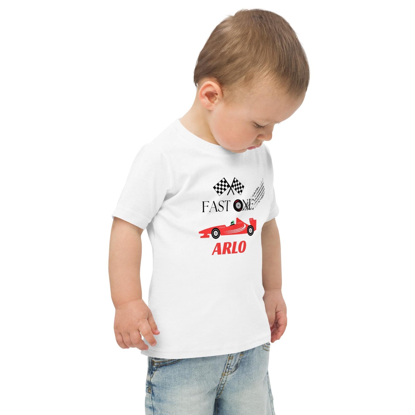 Custom toddler racing car 1st birthday tee