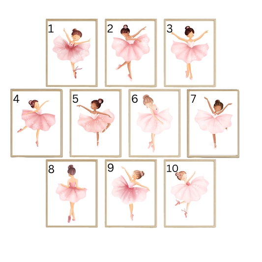 Elegant ballerina prints in soft watercolour tones

