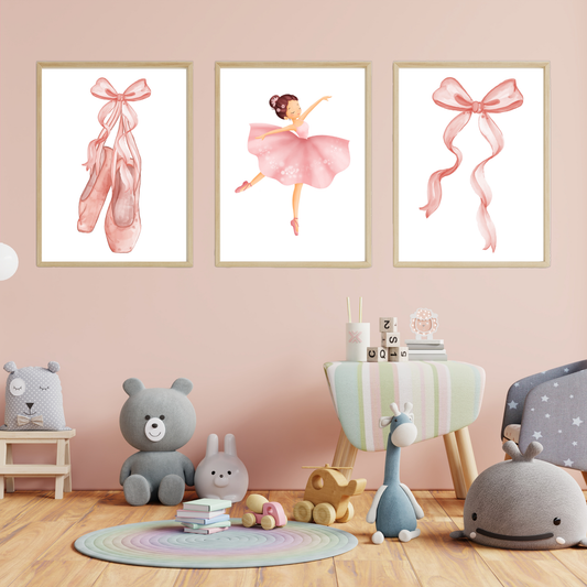 Watercolour ballet wall art for children’s space

