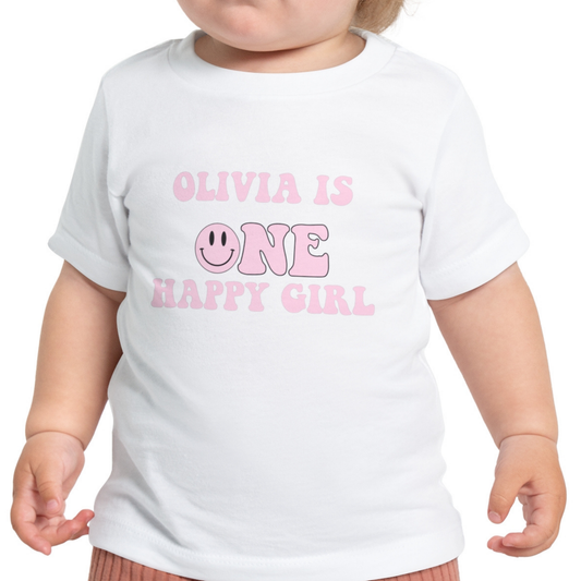 First birthday gift shirt for girl with custom print

