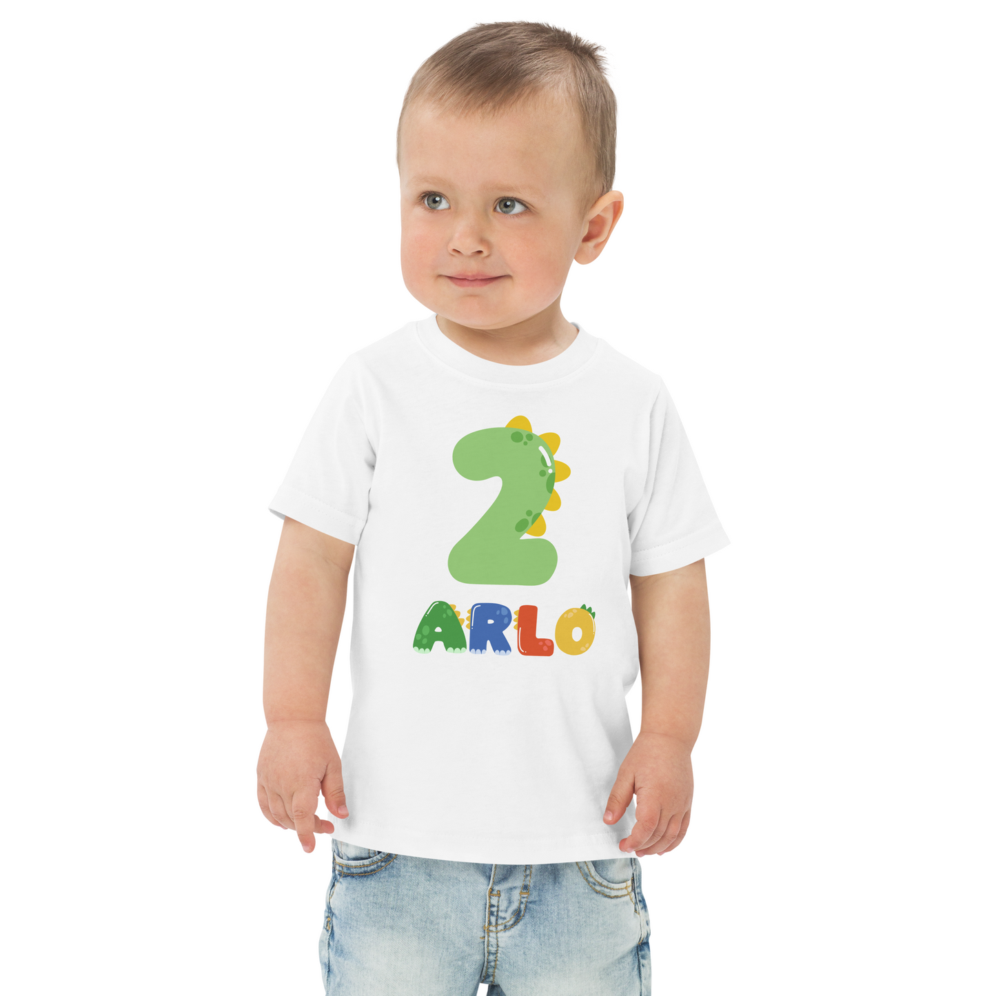 Personalised Birthday Tshirt- Dinosaur Birthday Tshirt - Custom Name and Age Kids Tee