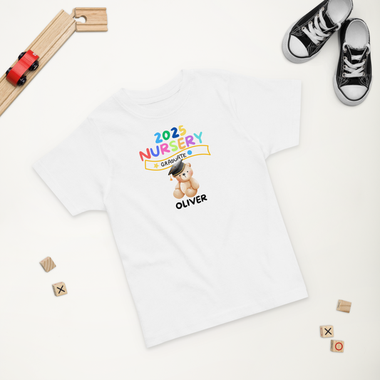 2025 kids graduate shirt with custom name for nursery leavers


