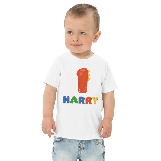 Personalised Birthday Tshirt- Dinosaur Birthday Tshirt - Custom Name and Age Kids Tee