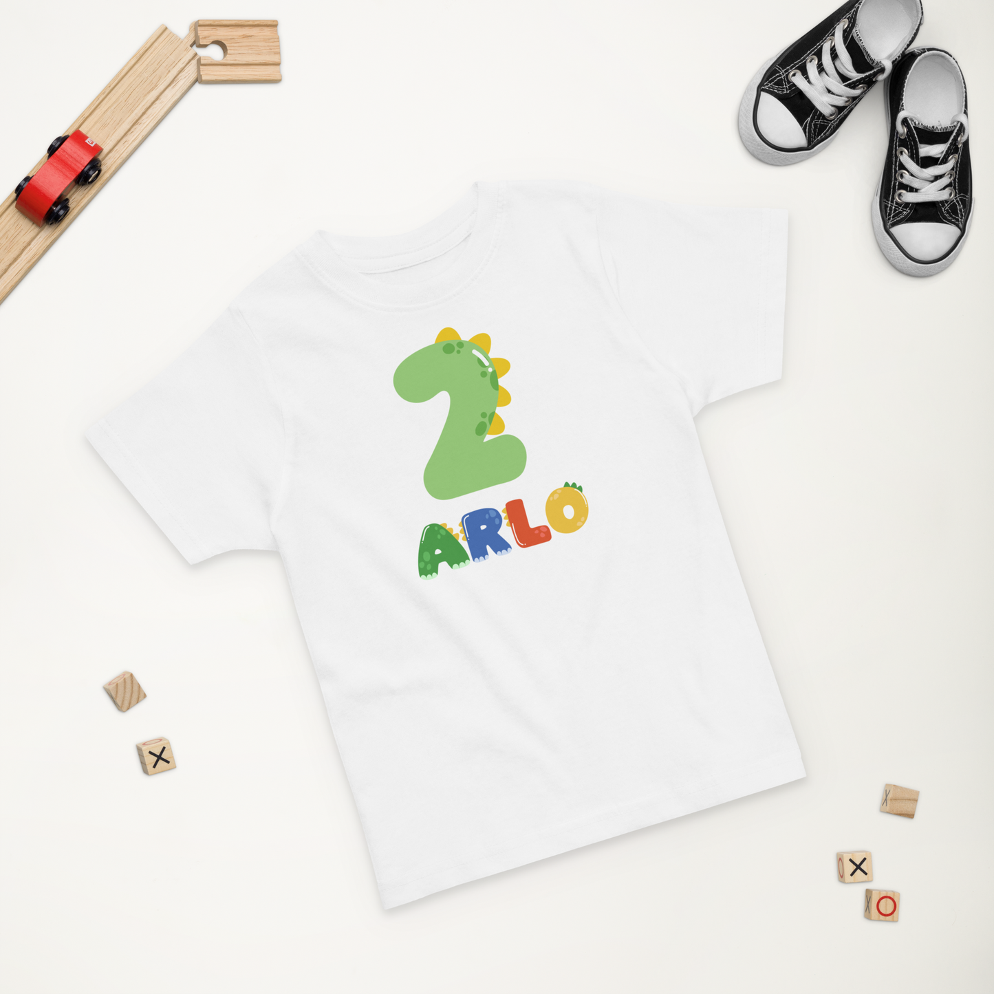 Personalised Birthday Tshirt- Dinosaur Birthday Tshirt - Custom Name and Age Kids Tee