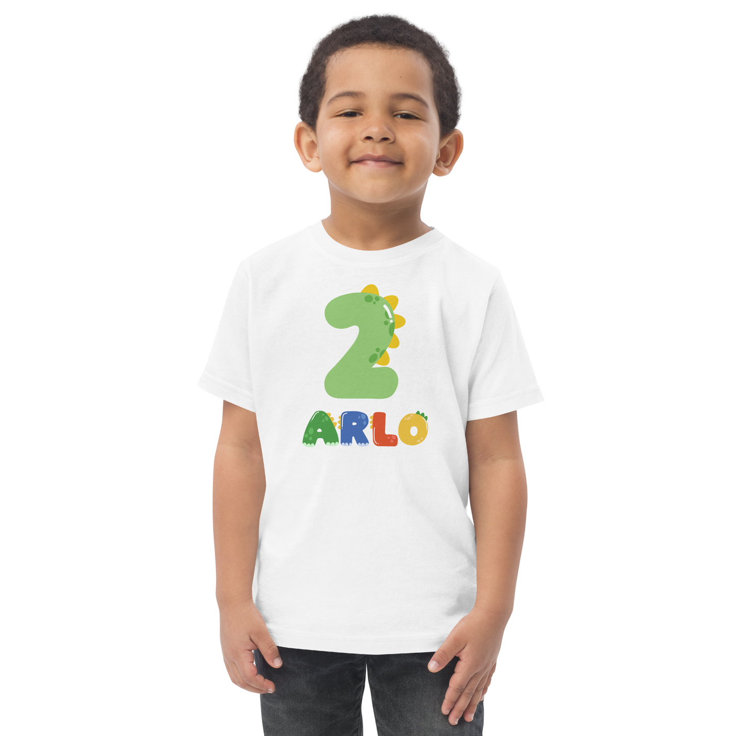 Personalised Birthday Tshirt- Dinosaur Birthday Tshirt - Custom Name and Age Kids Tee