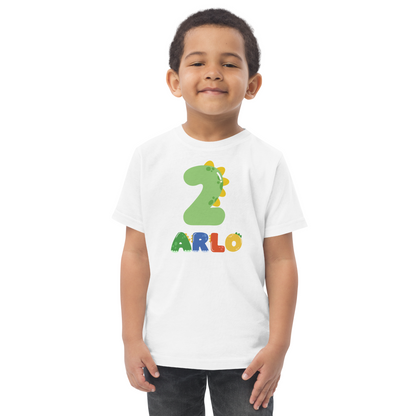 Personalised Birthday Tshirt- Dinosaur Birthday Tshirt - Custom Name and Age Kids Tee