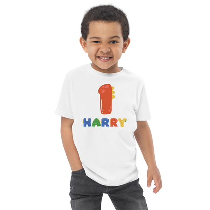 Personalised Birthday Tshirt- Dinosaur Birthday Tshirt - Custom Name and Age Kids Tee