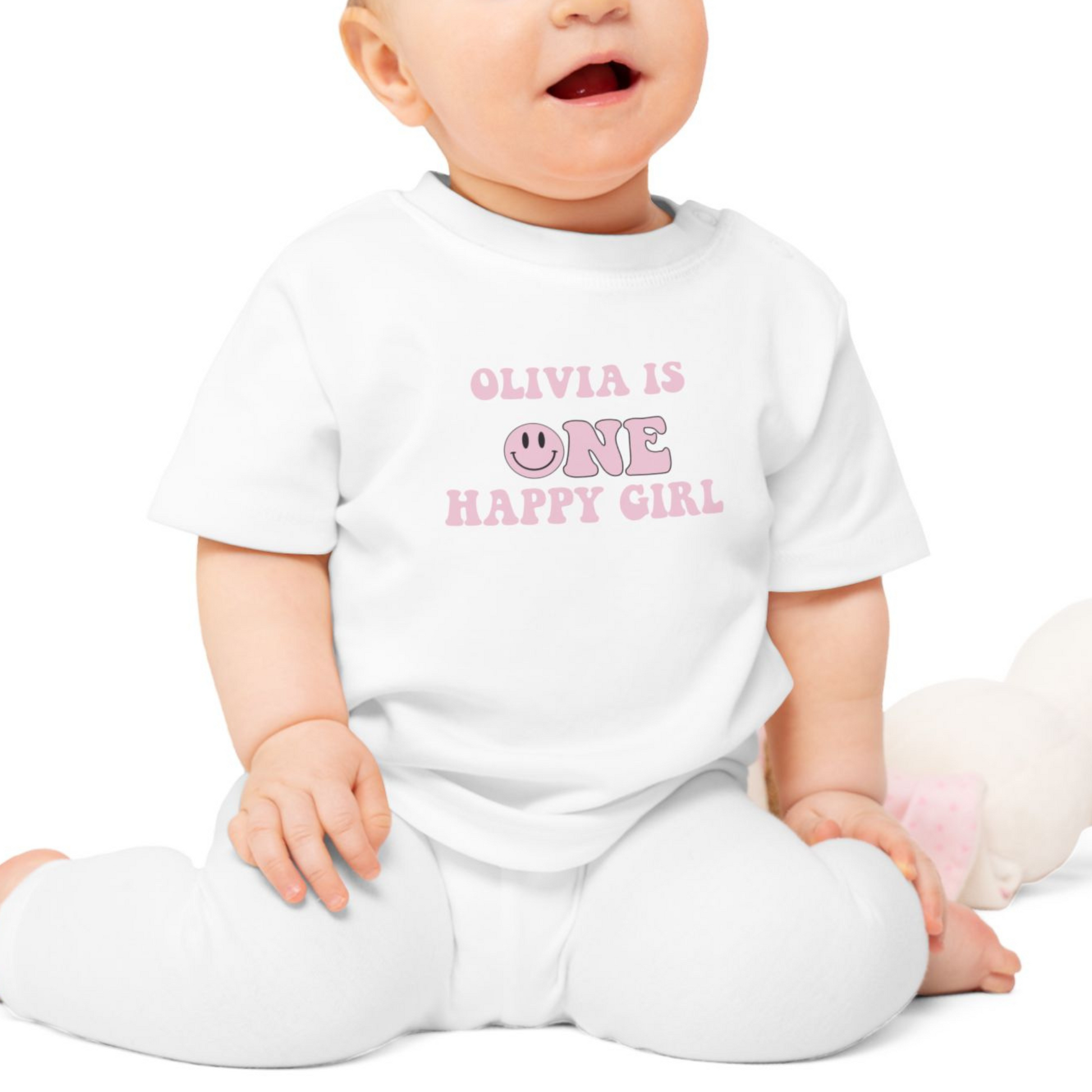 Custom 1st birthday shirt with age and name

